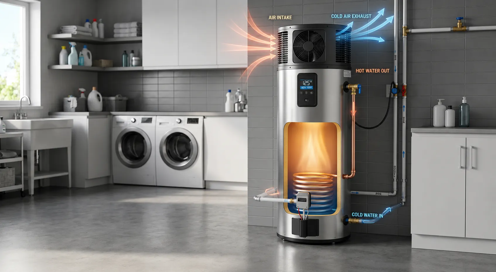 how does a heat pump water heater work